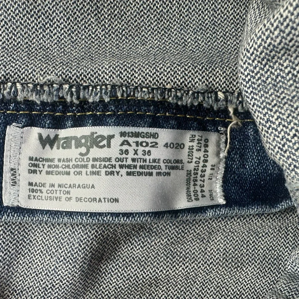 VTG Wrangler George Strait Cowboy Cut Jeans Mens 36x36 Blue Cotton Denim Tapered